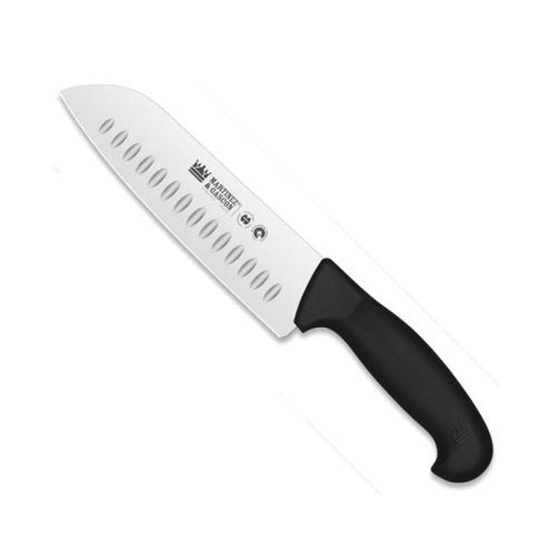Cuchillo santoku serie Atenas 18,5 cm, mango negro