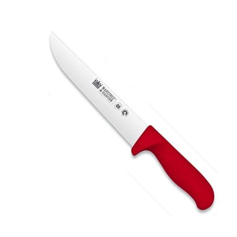 Cuchillo carnicero recto 20 cm, mango rojo