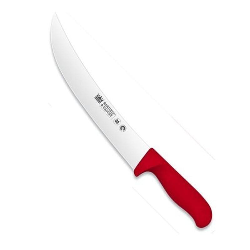 Cuchillo despellejar curvo 27 cm serie Atenas, mango rojo